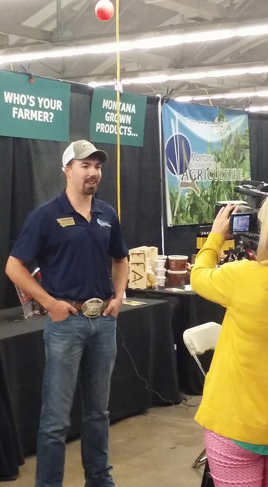 2016 Marketing Intern Cody Schick at the first ever Grown in Montana Store at the State Fair in Great Falls.