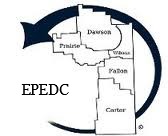 EPEDC logo - Arrow circle with western Montana counties