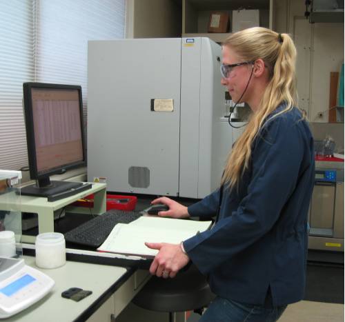 woman entering info into a computer