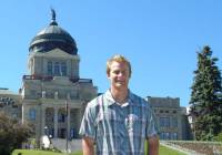 2013 Montana Department of Agriculture Marketing Intern Mike Sigersman at the State Capitol Building in Helena.