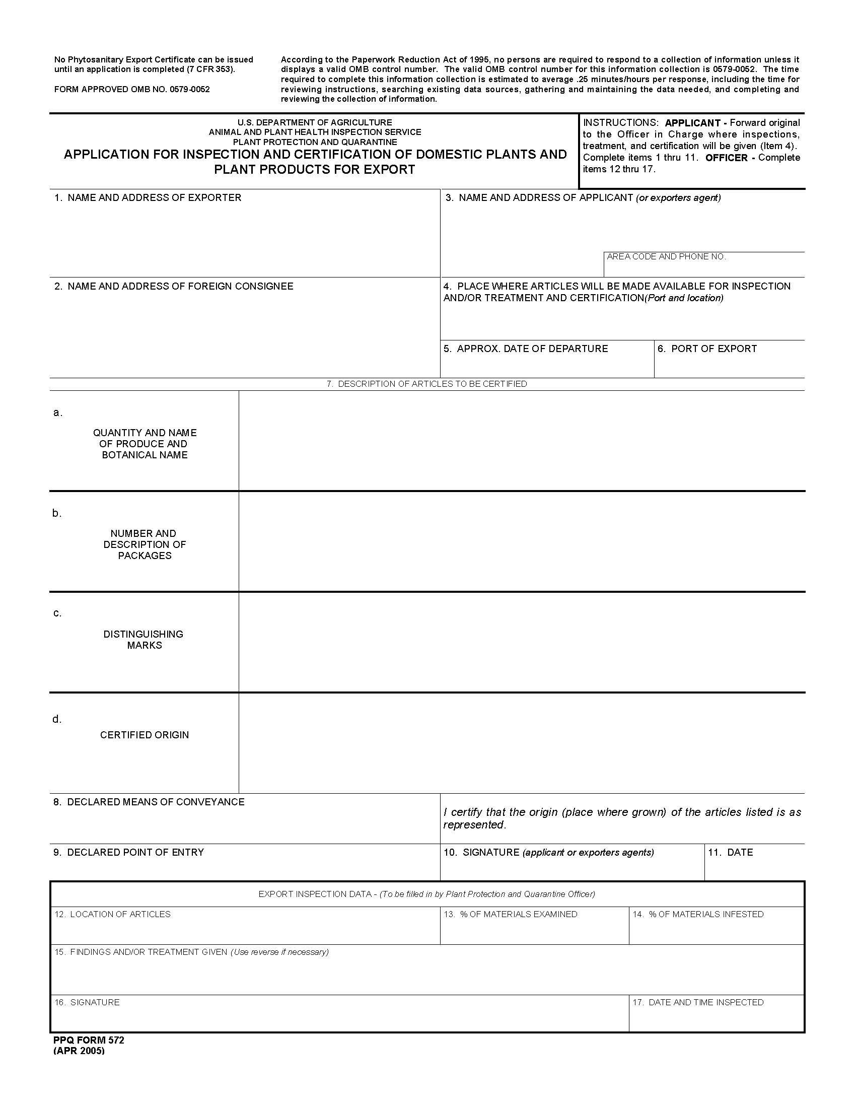 Phyto Application Form