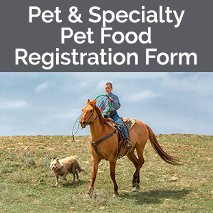 Specialty Pet Food Registration Form.