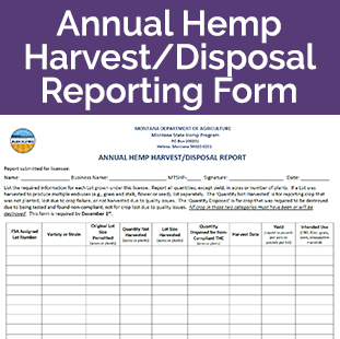 Annual Harvest Disposal Reporting Form