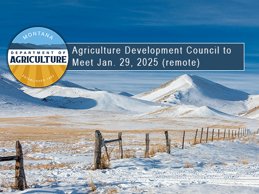 Snow covered pasture with text overlay announcement