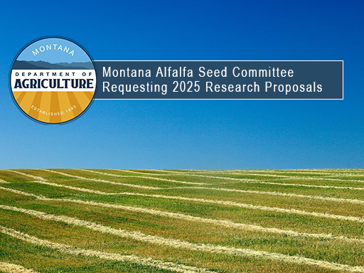 swathed hay field with text overlay announcement