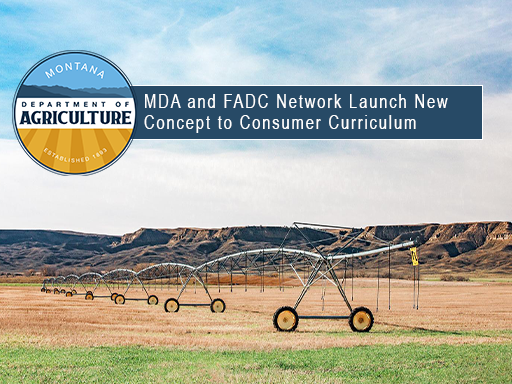 pivot sprinkler with text overlay announcement