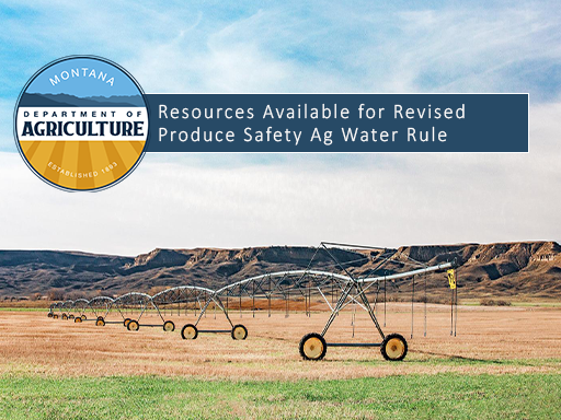 Pivot in green field with text overlay announcement