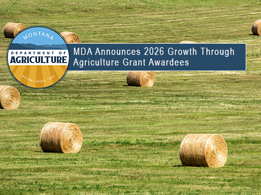 round bales in a green field with text overlay announcement