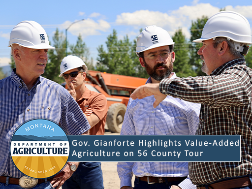 Governor Gianforte touring the construction site of the new state laboratory at MSU