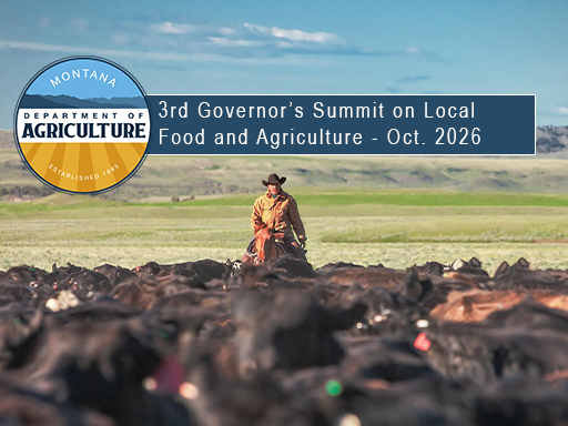 Cowboy horseback rounding up cows with text overlay announcement