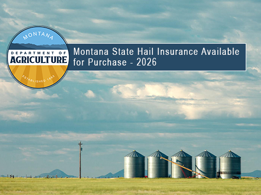 Grain bins in cloudy skies with text overlay announcement