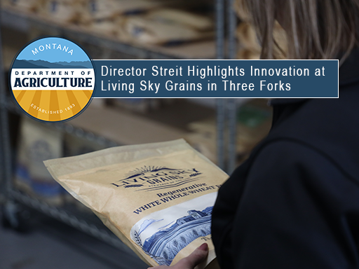 person holding bag of packaged flour with text overlay announcement