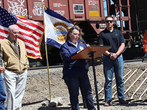 Christy Clark speaking at Port of Northern Montana