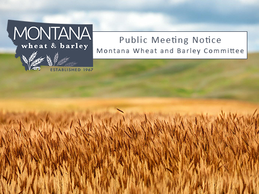 Mature wheat crop in field with text overlay announcement