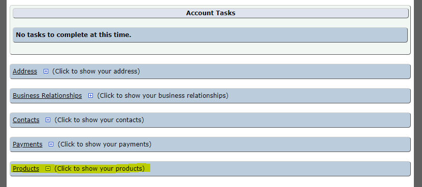 account tasks list - contact for more information