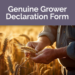 Genuine Grower Declaration Form Tile - hands with wheat