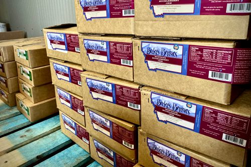 Boxes of Huckleberries ready to ship