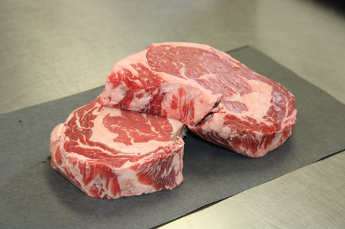 Ribeye steak up close